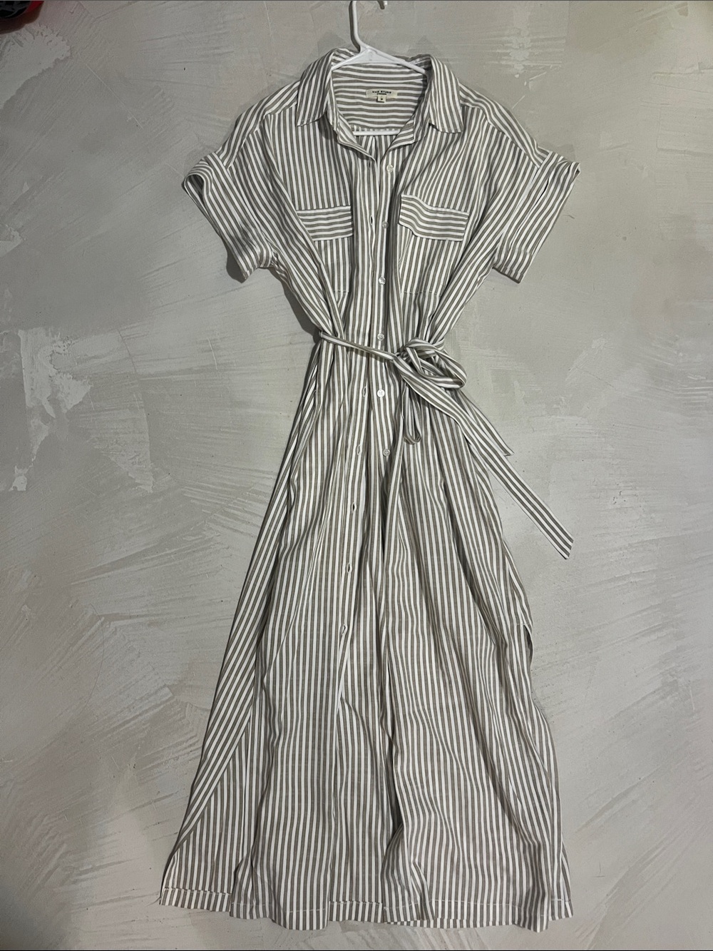 Max Studio London Medium Women’s Striped Button-Front Shirt Maxi Dress